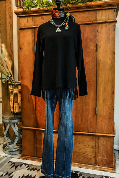 Liverpool Long Sleeve Dolman with Fringe