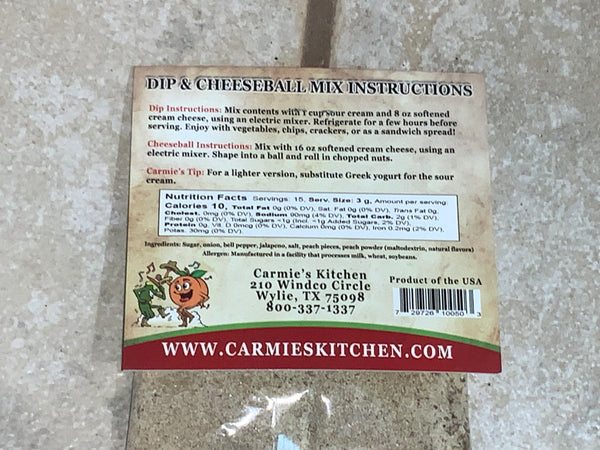 Carmie’s Jalapeño Peach Dip & Cheeseball Mix