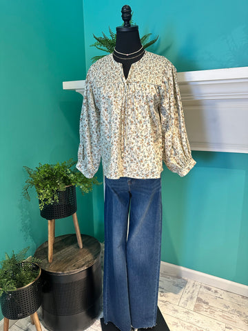 Wishlist Floral Balloon Sleeve Top