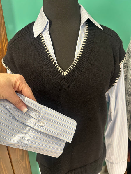 THML Mixed Media Two-Fer Top