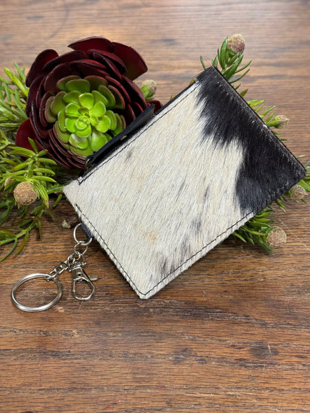 Cowhide Wallet With Lanyard Clip