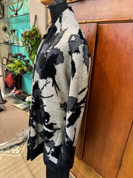 Joseph Ribkoff Open Front Long Floral Cardigan