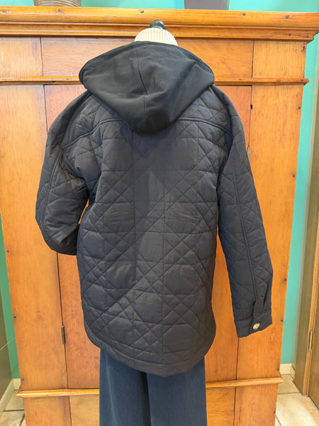 Quilted Shacket with Hoodie