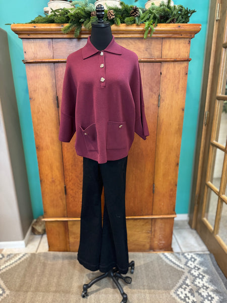 Joseph Ribkoff Sweater with Gold Buttons