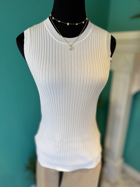 Esqualo Ribbed Sleeveless Knit Top