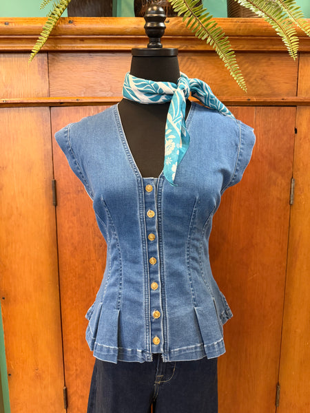 Peplum Button Front Vest
