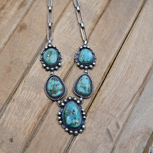 SWS 5 Stone Statement Turquoise Necklace