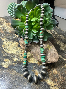 Rose Martin Handmade Navajo Pearls/Green Turquoise