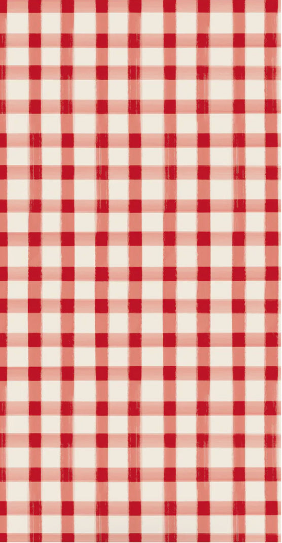 Hester & Cook Red Painted Check Table Runner