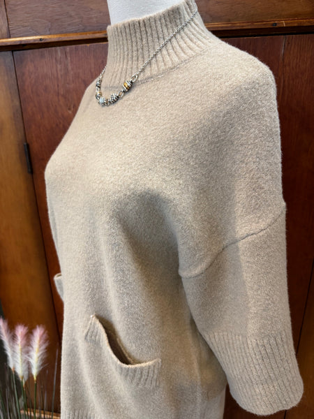 Mock Neck Lightweight Sleeve Sweater