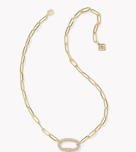 Kendra Scott Gold Link and Chain in White Crystal