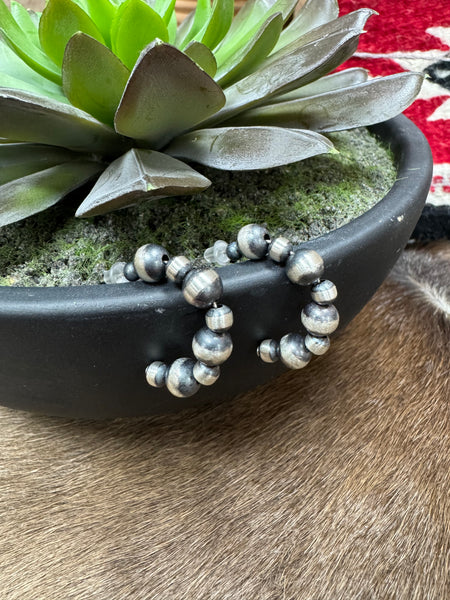 FAT 6mm Small Hoop Navajo Pearl Earrings