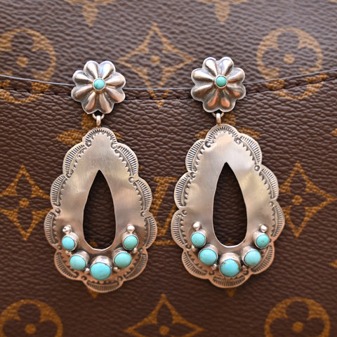 ALZ Post/Loop Earring with Turquoise