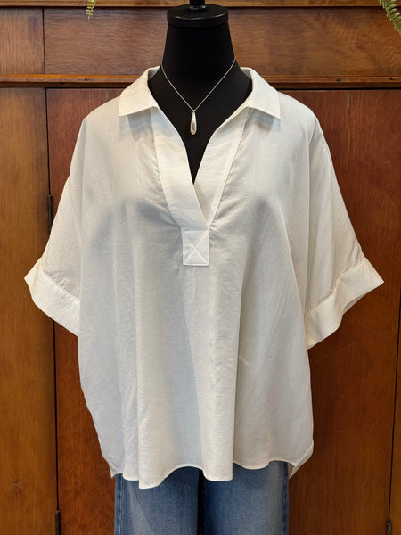 V-Neck Short Sleeve Dolman Top