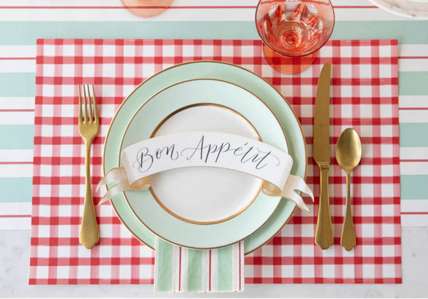 Hester & Cook Red Painted Check Placemats