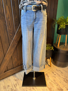 Liverpool Morgan Cuffed Wide Leg Jean