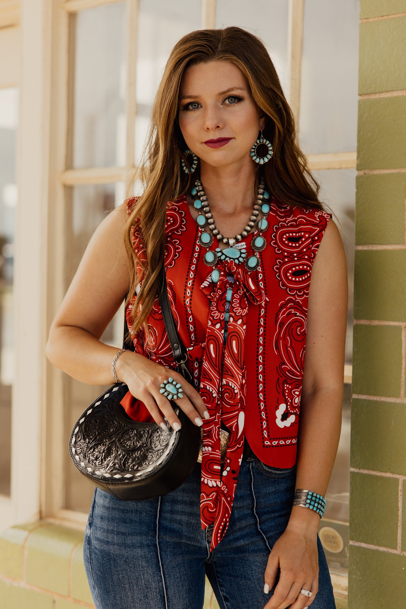 Bandana Tie Front Vest