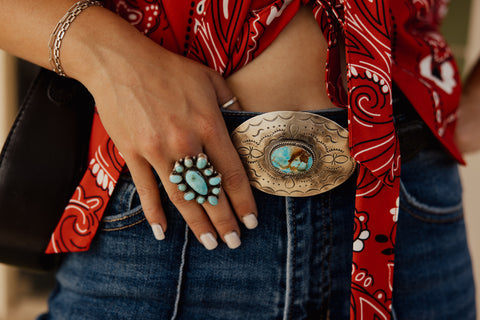 Tear Drop Cluster Turquoise Ring
