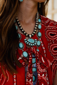 Side Teardrop Turquoise Cluster Pendant