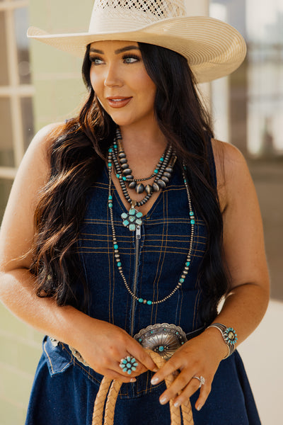 The Corset Mini Denim Dress