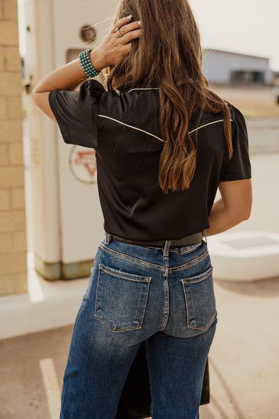 Risen High Rise Straight Tummy Control Frayed Hem Jean