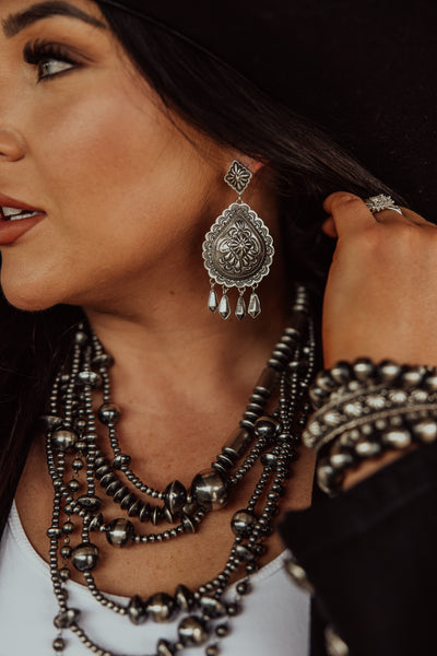 Tear Drop Post Stamped Earrings