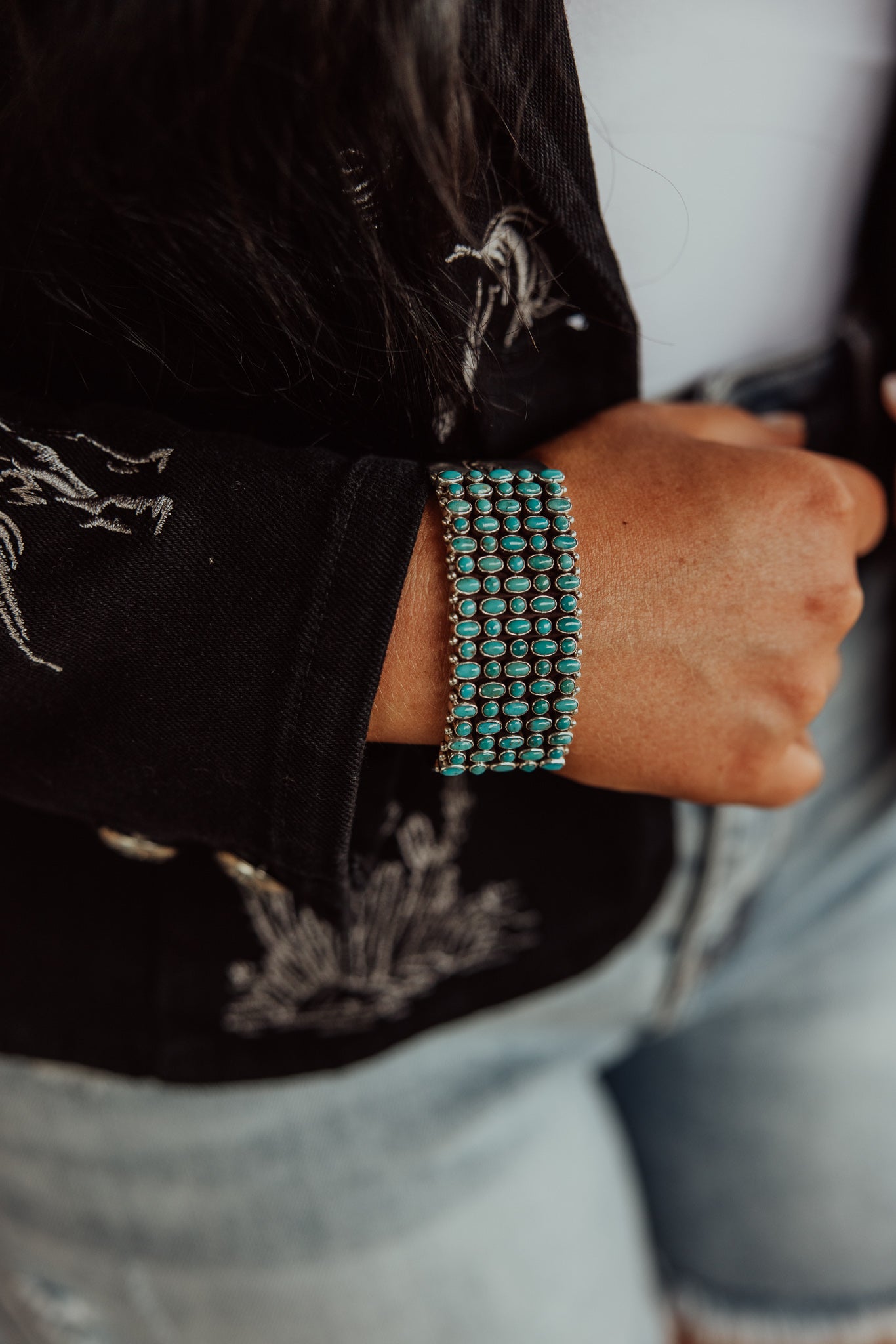 85 Stone Cuff Turquoise Bracelet