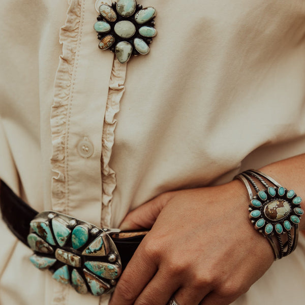 SLL Tear Drop Turquoise Cuff Bracelet