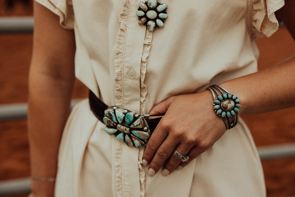 SLL Tear Drop Turquoise Cuff Bracelet