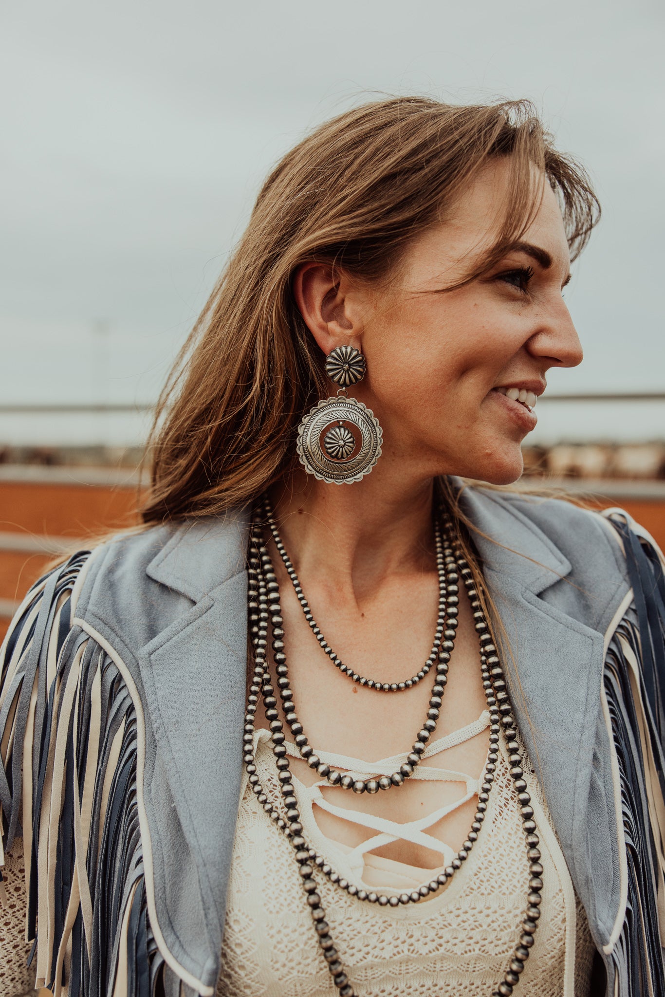 ALZ Stamped Statement Post Earring #2