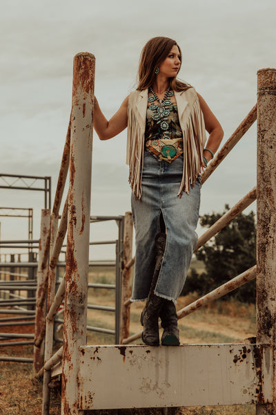 Two Tone Sally Fringe Vest
