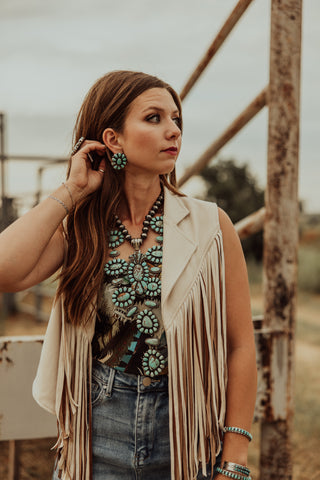 Two Tone Sally Fringe Vest