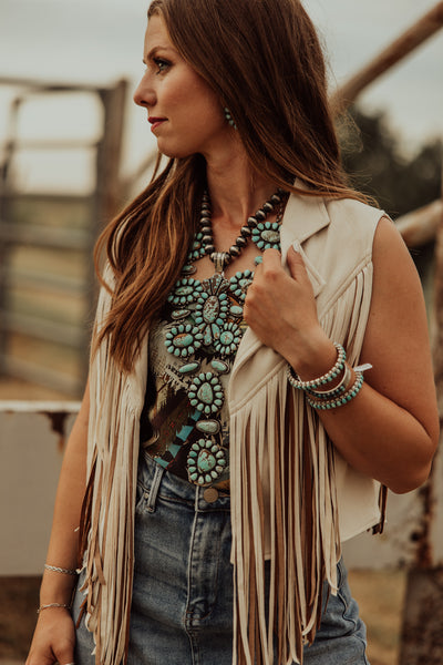 Two Tone Sally Fringe Vest
