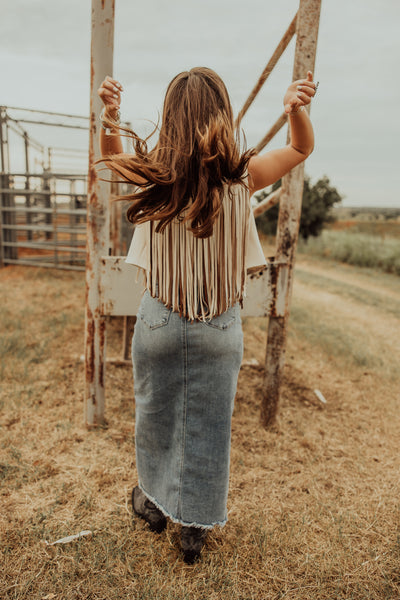 Two Tone Sally Fringe Vest