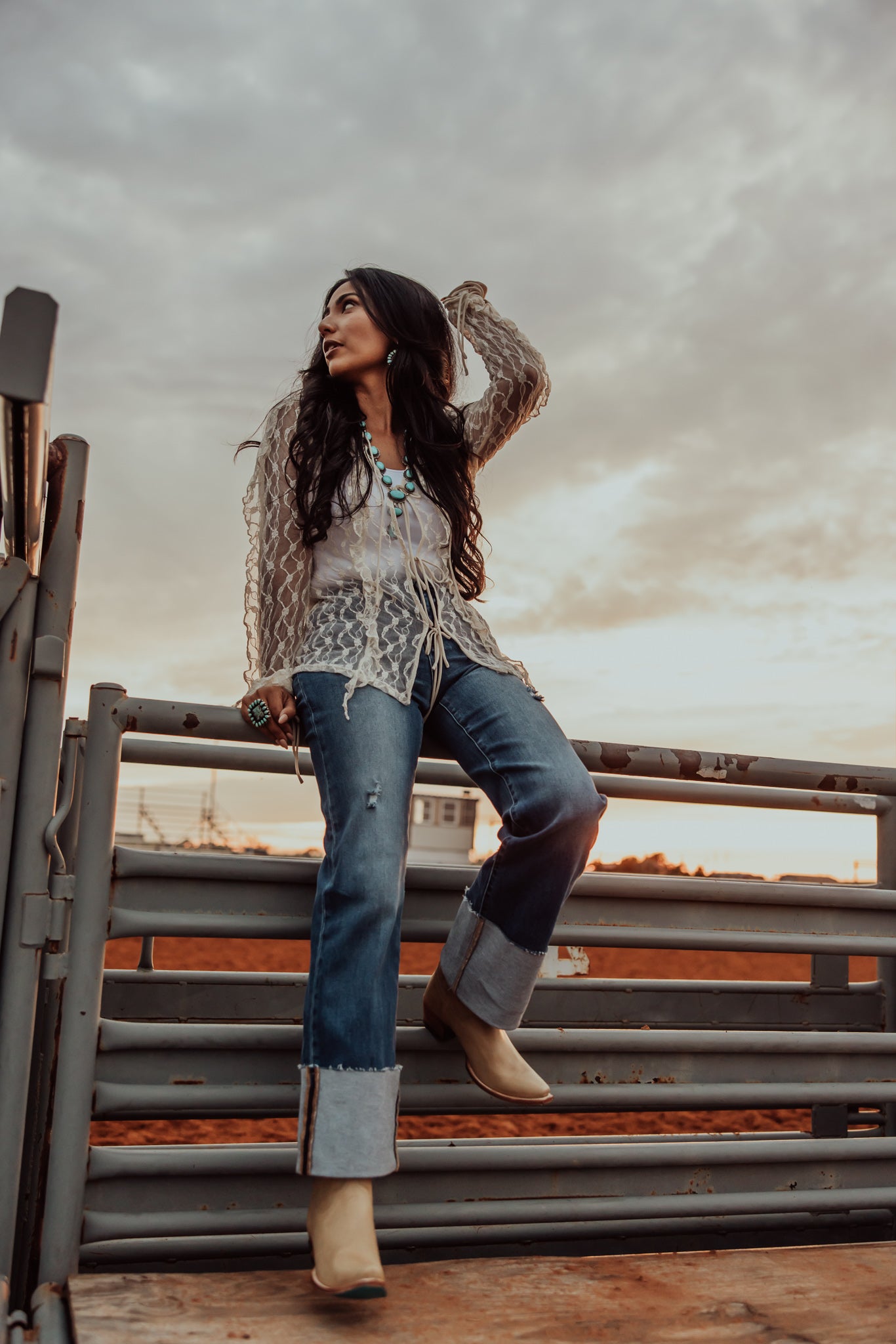 Risen High Rise Ankle Wide Leg Wide Cuff Jean