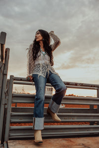 Risen High Rise Ankle Wide Leg Wide Cuff Jean