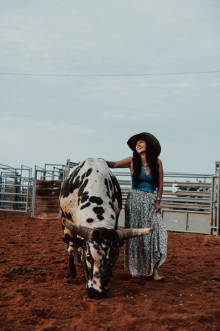 Western Floral Maxi Skirt