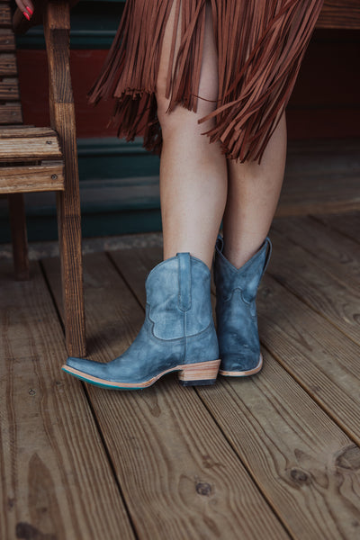 Emma Jane Bootie in Washed Denim