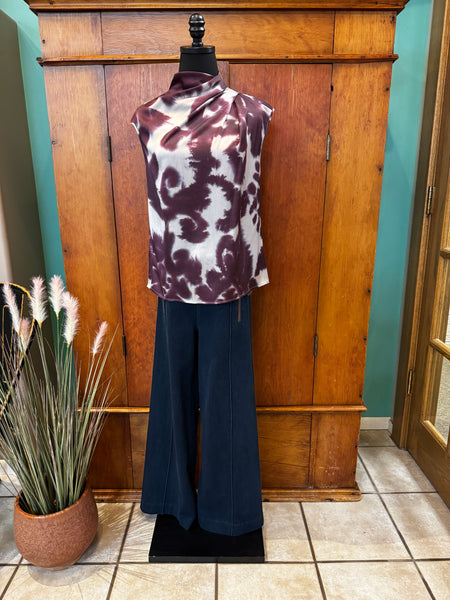 Rosalind High Neck Draped Blouse