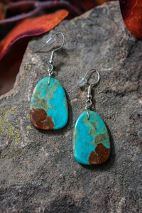 The Mini Slab Turquoise Wire Earring