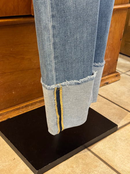 Risen Mid Rise Crop Wide Leg Jean