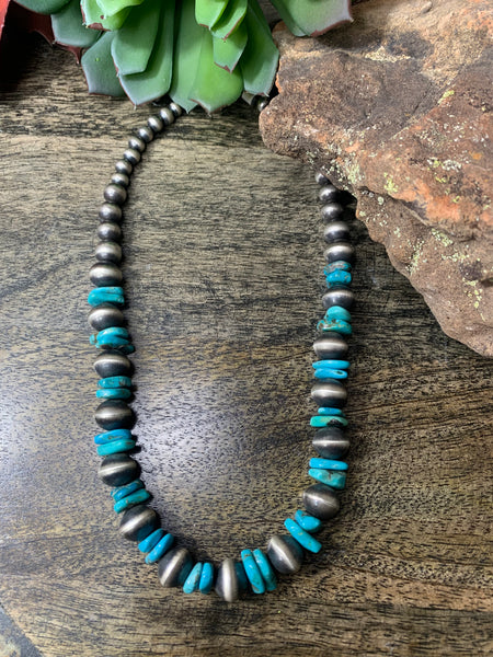 AZT Rose Martin Turquoise and Navajo Pearl Necklace