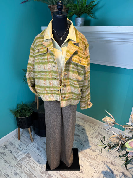 Liverpool Blanket Plaid Button Front Jacket