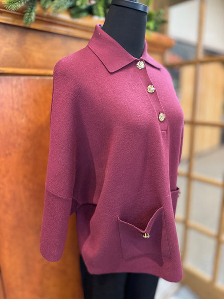 Joseph Ribkoff Sweater with Gold Buttons