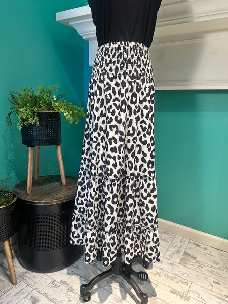 The Leopard Swing Maxi Skirt