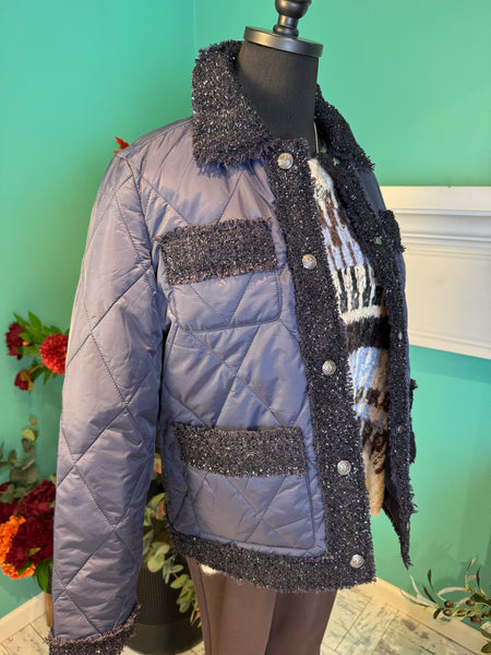 FDJ Quilted Sparkle Tweed Jacket