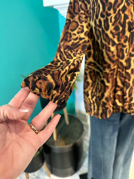 Joseph Ribkoff Leopard Tie Front Top