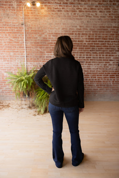 Quarter Zip Textured Sweatshirt