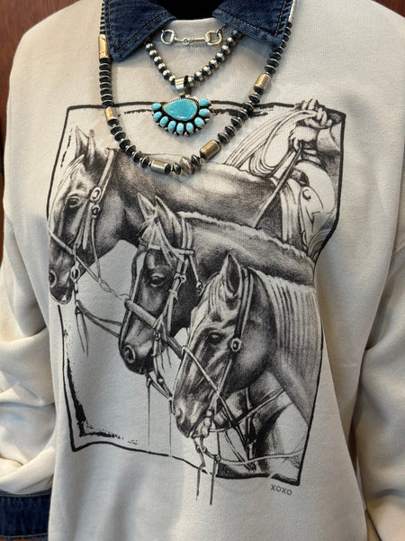 XOXO 3 3945 HD Horses Sweatshirt