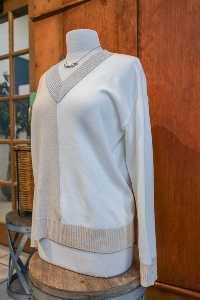 FDJ Long Sleeve Color Block Sweater